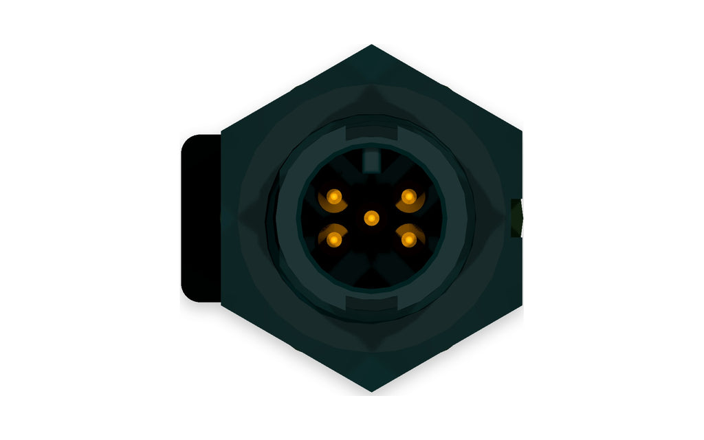 GT footpad plug, connector face