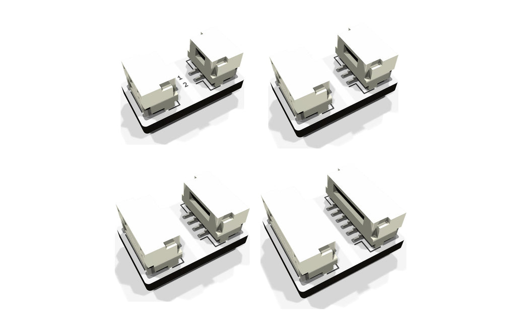 GH to GH extension bundle: 2, 3, 4 and 6 pin boards