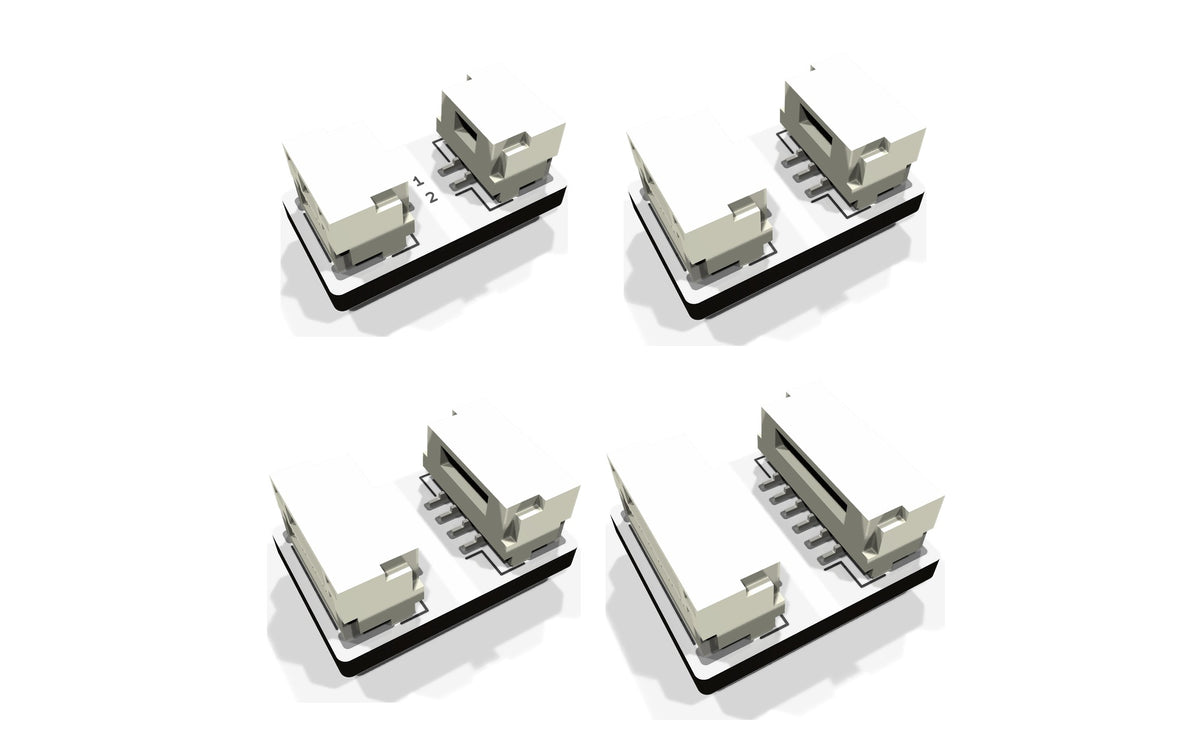 GH to GH extension bundle: 2, 3, 4 and 6 pin boards