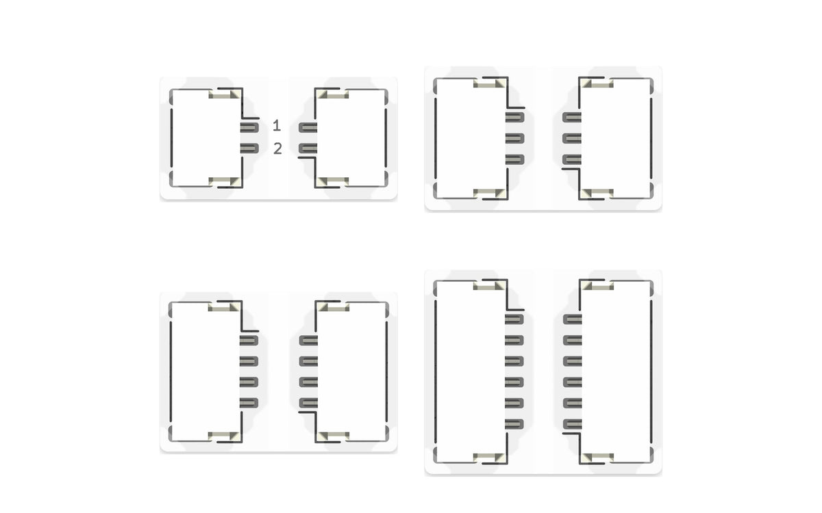 GH to GH extension boards, top view