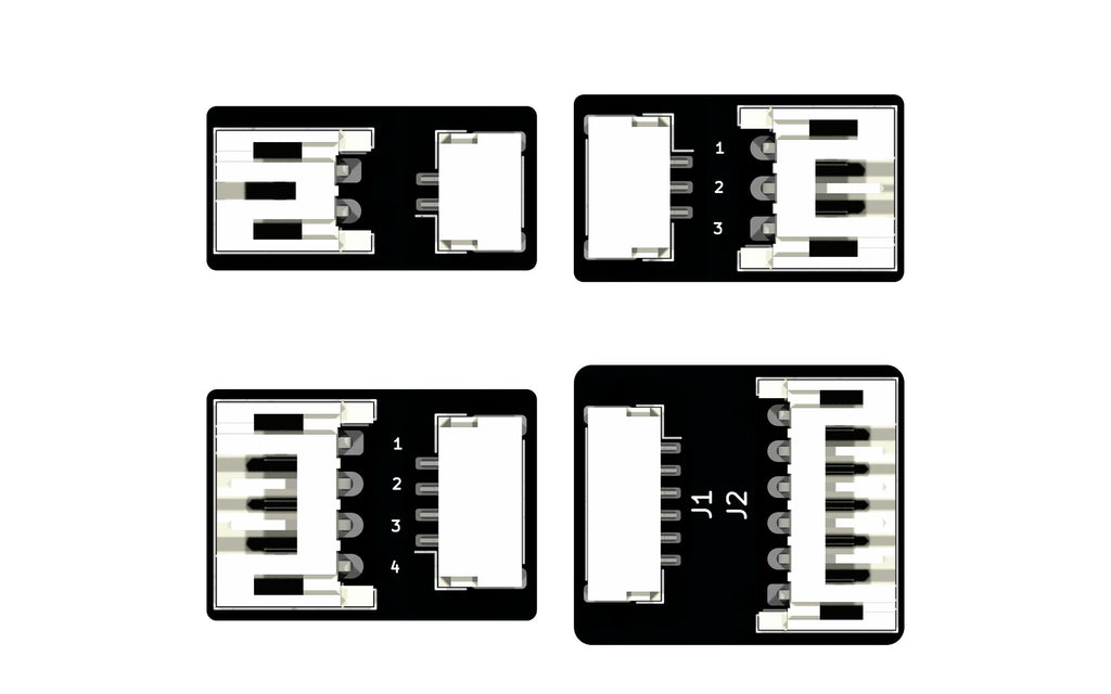 PH to GH adapter boards, top view