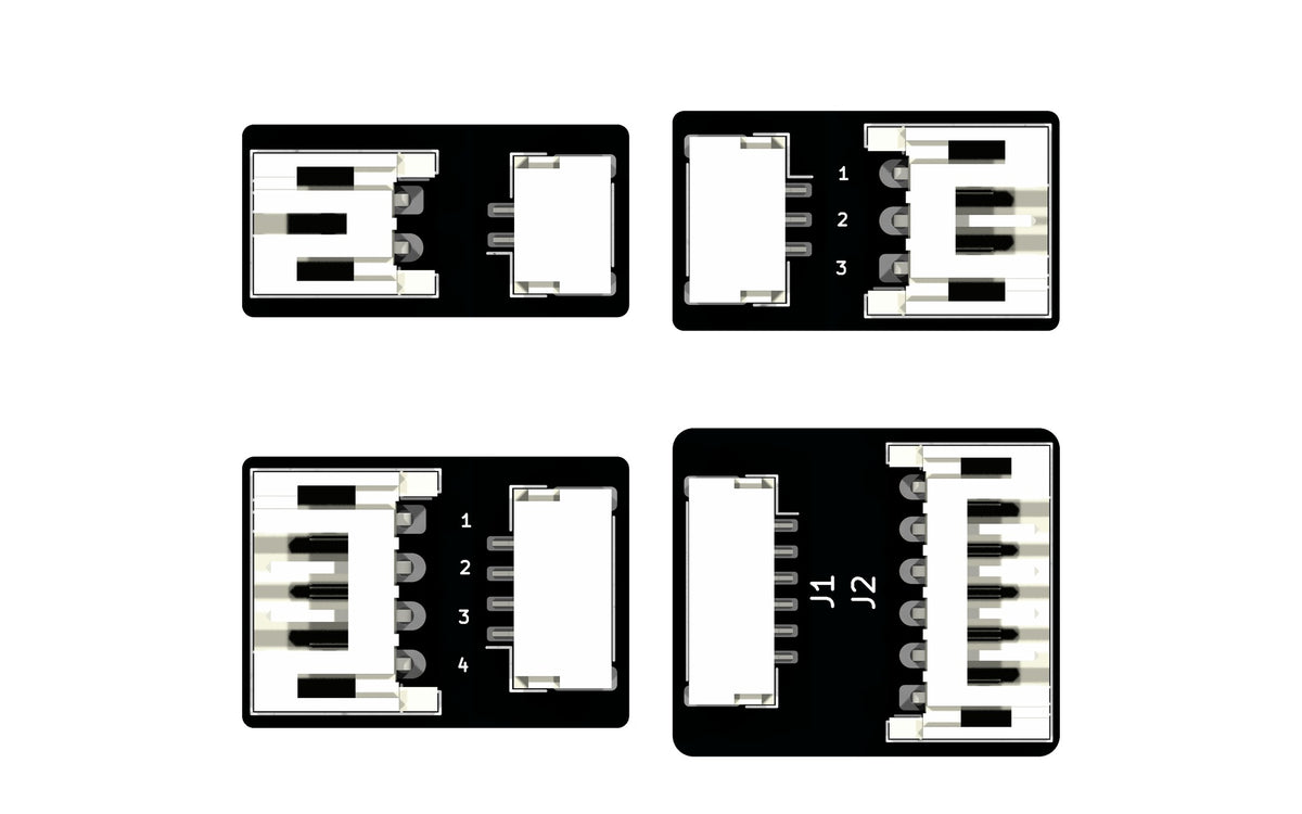 PH to GH adapter boards, top view